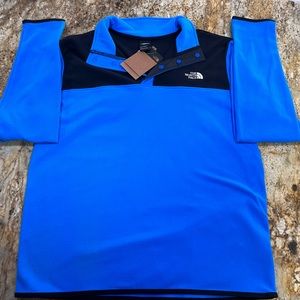 NorthFace Blue & Black Quarter Button Up Fleece - Brand New w/ Tags